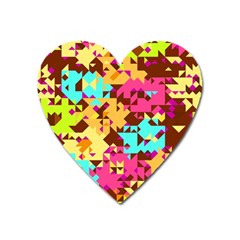 Shapes In Retro Colors Magnet (heart)