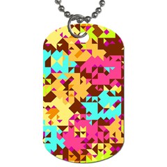 Shapes In Retro Colors Dog Tag (two Sides)