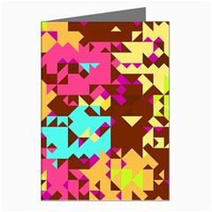 Shapes In Retro Colors Greeting Cards (pkg Of 8) by LalyLauraFLM