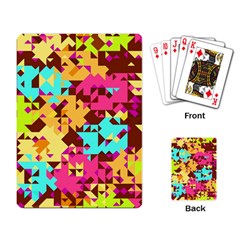 Shapes In Retro Colors Playing Cards Single Design by LalyLauraFLM