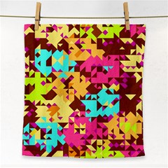 Shapes In Retro Colors Face Towel