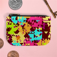 Shapes In Retro Colors Mini Coin Purse by LalyLauraFLM