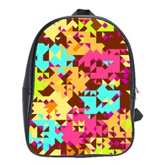 Shapes In Retro Colors School Bag (large)