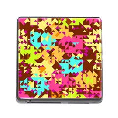 Shapes In Retro Colors Memory Card Reader (square)