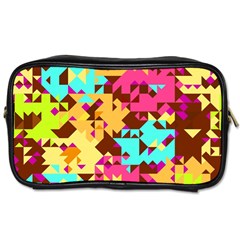 Shapes In Retro Colors Toiletries Bag (one Side)