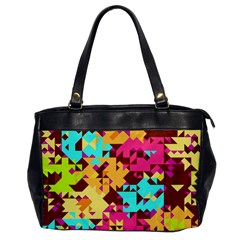 Shapes In Retro Colors Oversize Office Handbag by LalyLauraFLM