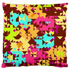 Shapes In Retro Colors Large Cushion Case (two Sides)