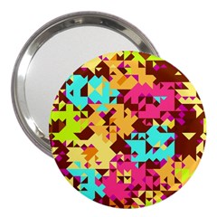 Shapes In Retro Colors 3  Handbag Mirror