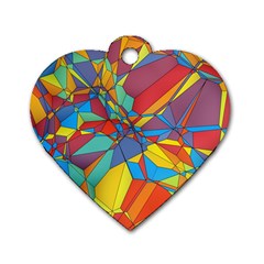 Colorful Miscellaneous Shapes Dog Tag Heart (one Side)