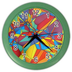 Colorful Miscellaneous Shapes Color Wall Clock by LalyLauraFLM