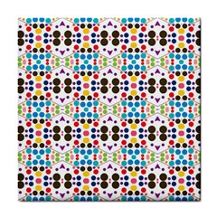 Colorful Dots Pattern Tile Coaster by LalyLauraFLM