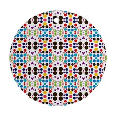 Colorful Dots Pattern Ornament (round) by LalyLauraFLM