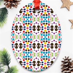 Colorful Dots Pattern Ornament (oval) by LalyLauraFLM