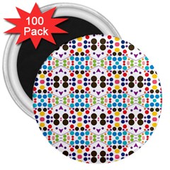 Colorful Dots Pattern 3  Magnet (100 Pack) by LalyLauraFLM