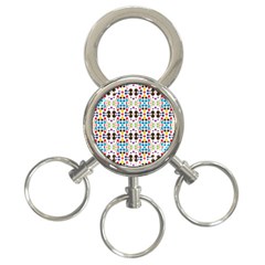 Colorful Dots Pattern 3-ring Key Chain