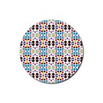 Colorful dots pattern Rubber Coaster (Round) Front