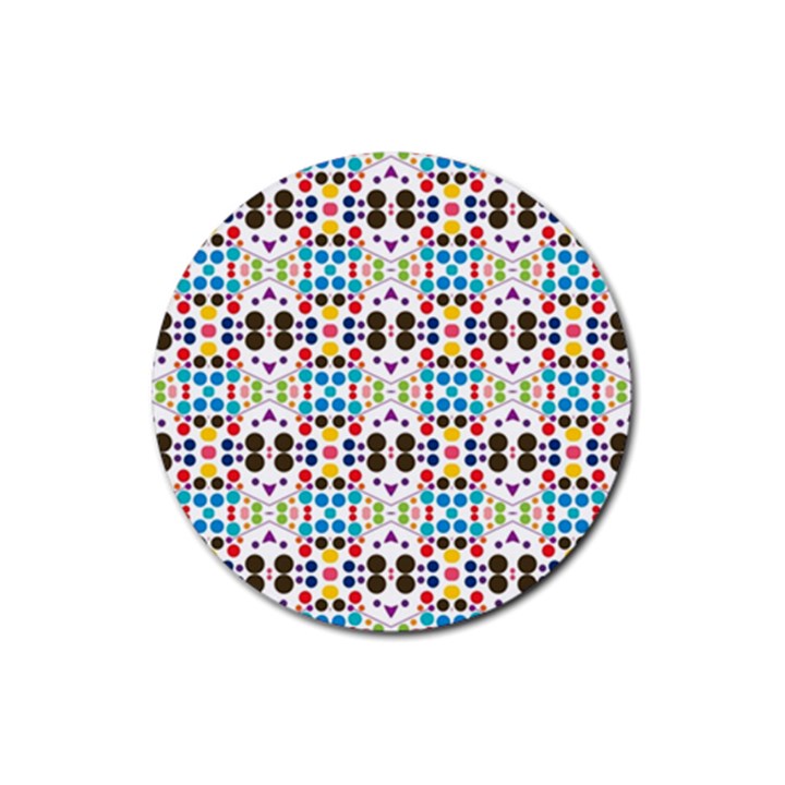 Colorful dots pattern Rubber Coaster (Round)