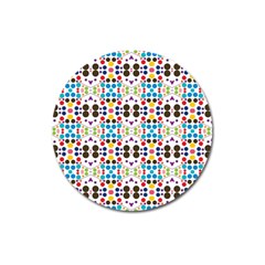 Colorful Dots Pattern Magnet 3  (round) by LalyLauraFLM