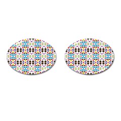 Colorful Dots Pattern Cufflinks (oval)