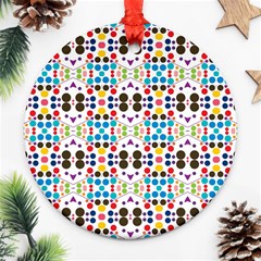 Colorful Dots Pattern Round Ornament (two Sides) by LalyLauraFLM