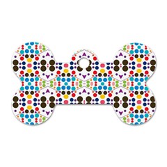 Colorful Dots Pattern Dog Tag Bone (one Side) by LalyLauraFLM