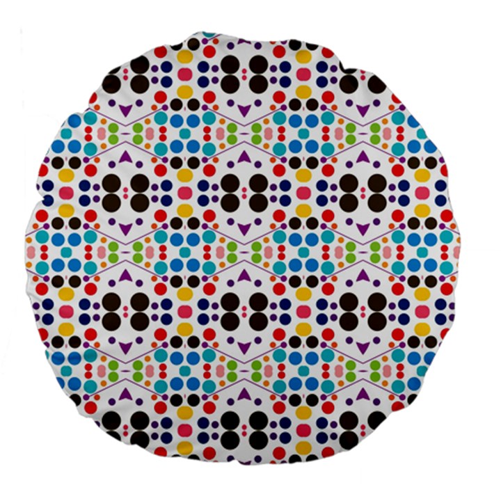 Colorful dots pattern Large 18  Premium Round Cushion 