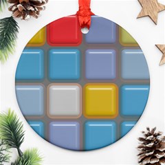 Shiny Squares Pattern Ornament (round)