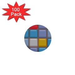 Shiny Squares Pattern 1  Mini Button (100 Pack) 