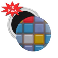 Shiny Squares Pattern 2 25  Magnet (10 Pack)