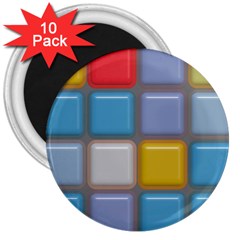 Shiny Squares Pattern 3  Magnet (10 Pack)