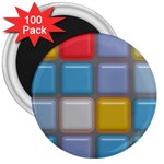 Shiny Squares pattern 3  Magnet (100 pack) Front