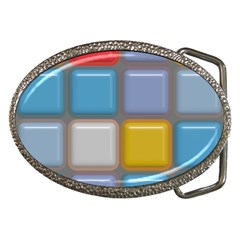 Shiny Squares Pattern Belt Buckle