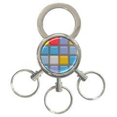 Shiny Squares Pattern 3-ring Key Chain by LalyLauraFLM