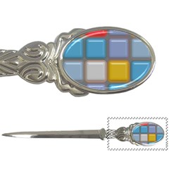 Shiny Squares Pattern Letter Opener