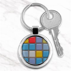 Shiny Squares Pattern Key Chain (round)