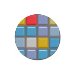 Shiny Squares Pattern Magnet 3  (round)