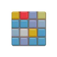 Shiny Squares Pattern Magnet (square) by LalyLauraFLM