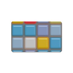 Shiny Squares Pattern Magnet (name Card)