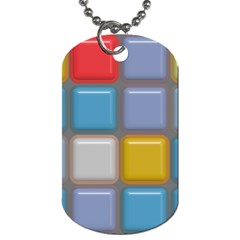 Shiny Squares Pattern Dog Tag (two Sides)