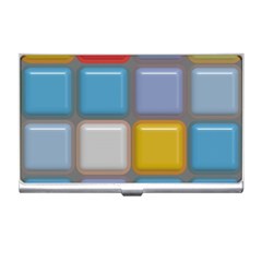 Shiny Squares Pattern Business Card Holder