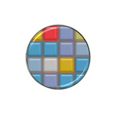 Shiny Squares Pattern Hat Clip Ball Marker