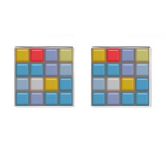 Shiny Squares Pattern Cufflinks (square)