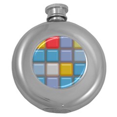 Shiny Squares Pattern Hip Flask (5 Oz)