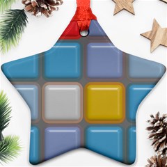 Shiny Squares Pattern Star Ornament (two Sides) by LalyLauraFLM