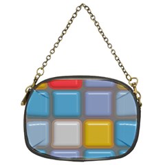 Shiny Squares Pattern Chain Purse (two Sides)