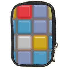 Shiny Squares Pattern Compact Camera Leather Case