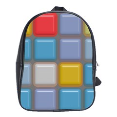 Shiny Squares Pattern School Bag (large)