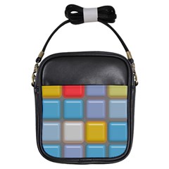 Shiny Squares Pattern Girls Sling Bag by LalyLauraFLM