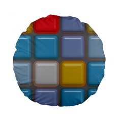 Shiny Squares Pattern Standard 15  Premium Round Cushion 