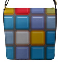 Shiny Squares Pattern Flap Closure Messenger Bag (s)